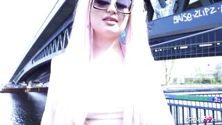 GERMAN SCOUT – Pink Hair Curvy Teen Maria Gail with Saggy Tits at Rough Anal Sex Casting