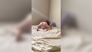 Petite Redhead Humping a Pillow